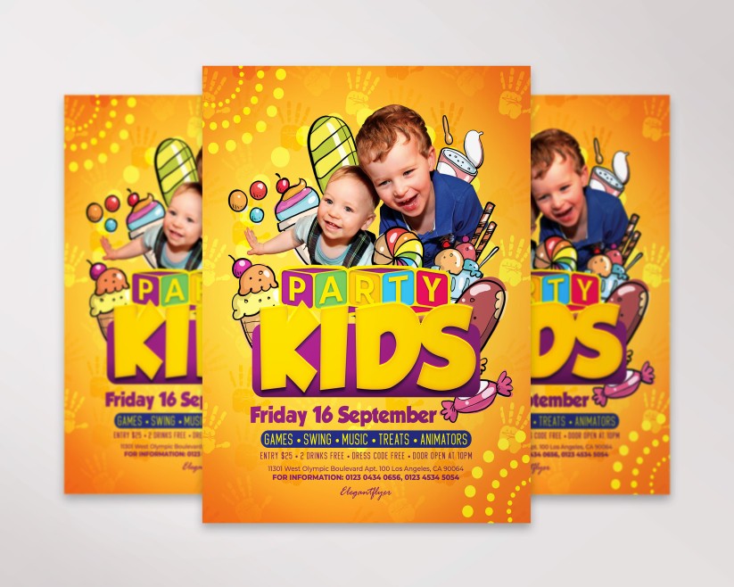 KIDS PARTY - FREE FLYER PSD TEMPLATE 06 KIDS PARTY - FREE FLYER PSD TEMPLATE 06