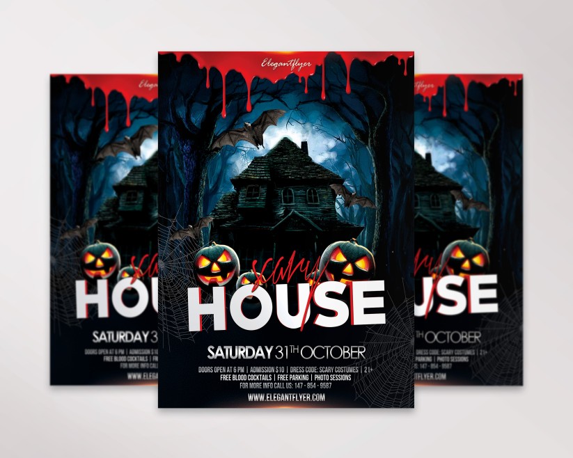 Scary House – Flyer PSD Template Scary House – Flyer PSD Template