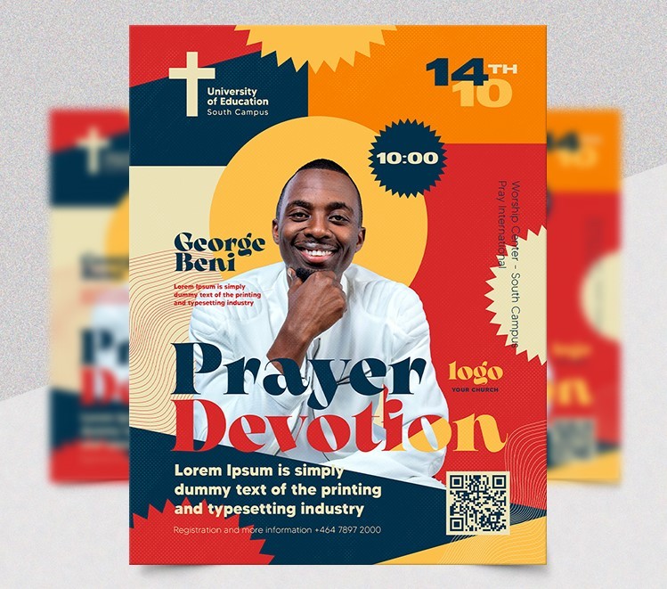 Prayer Flyer PSD Template Orange Prayer Flyer PSD Template Orange