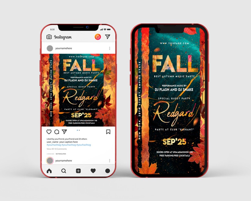 Fall Party – Free Instagram Stories Template in PSD + Post Template Fall Party – Free Instagram Stories Template in PSD + Post Template