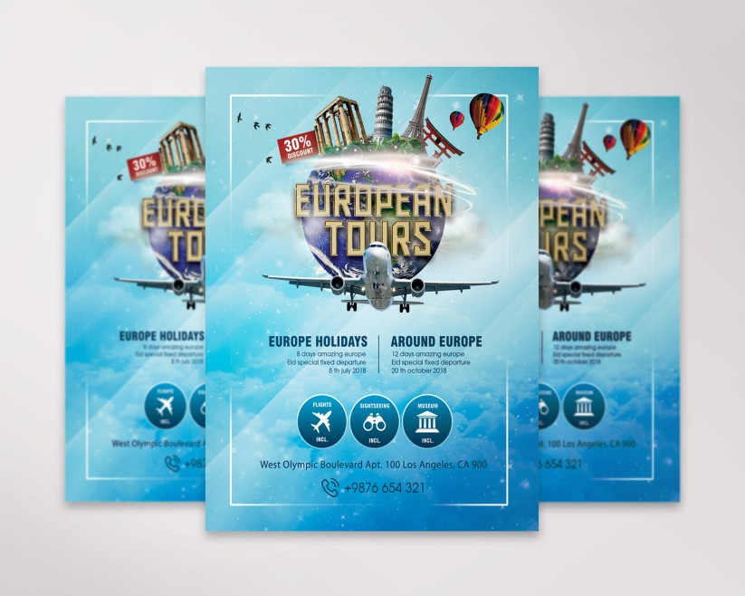 European Tours – PSD Flyer Template European Tours – PSD Flyer Template