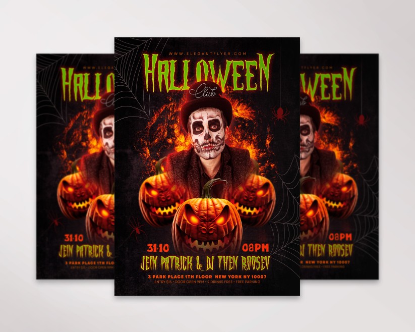 Halloween Dj Club - Free Flyer PSD Template Halloween Dj Club - Free Flyer PSD Template