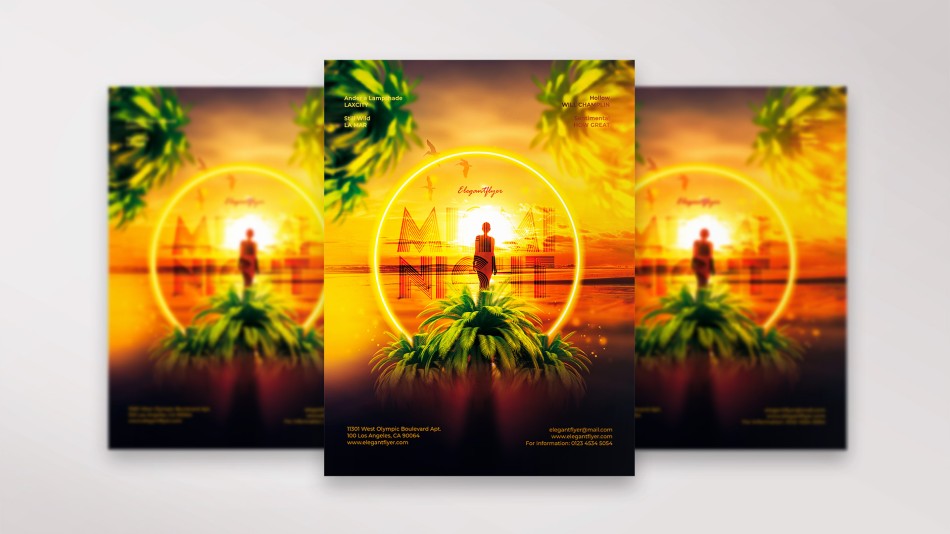 Miami Night PSD Flyer Template 6 Miami Night PSD Flyer Template 6