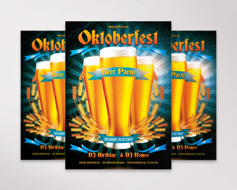 Oktoberfest Beer Party Free Flyer PSD Template 4 Oktoberfest Beer Party Free Flyer PSD Template 4