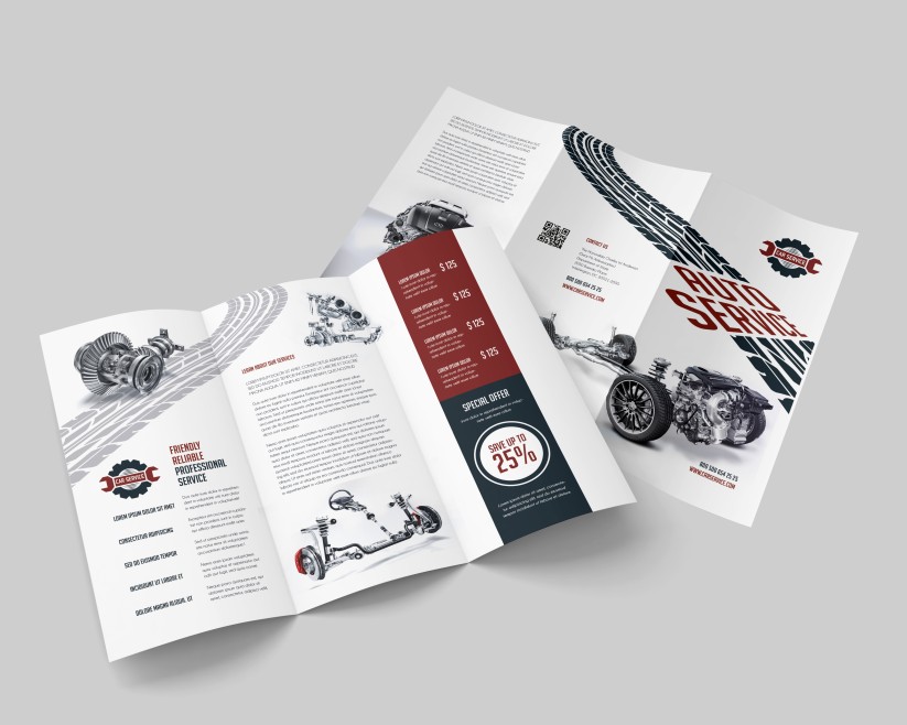Car Service – Premium Tri-Fold PSD Brochure Template Car Service – Premium Tri-Fold PSD Brochure Template