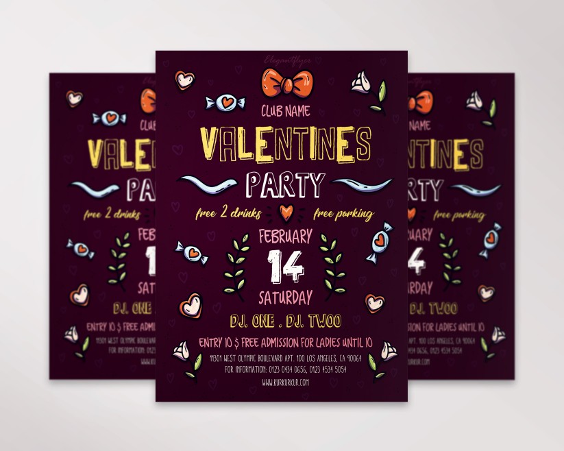Free Flyer for Valentine's Party 08 Free Flyer for Valentine's Party 08