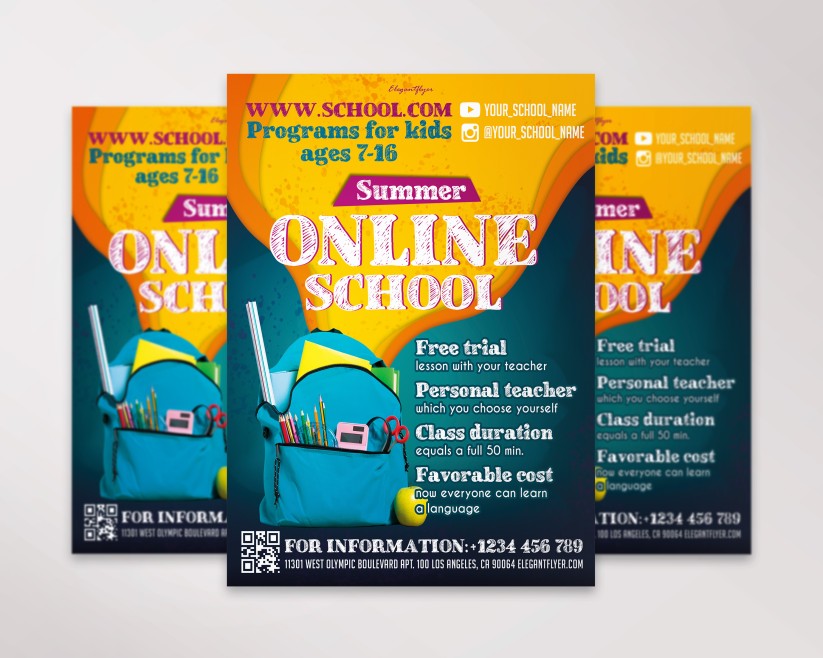 Online School – Premium PSD Flyer Template Online School – Premium PSD Flyer Template
