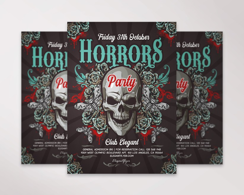 Horrors Party – Free Flyer PSD Template + Instagram template 05 Horrors Party – Free Flyer PSD Template + Instagram template 05