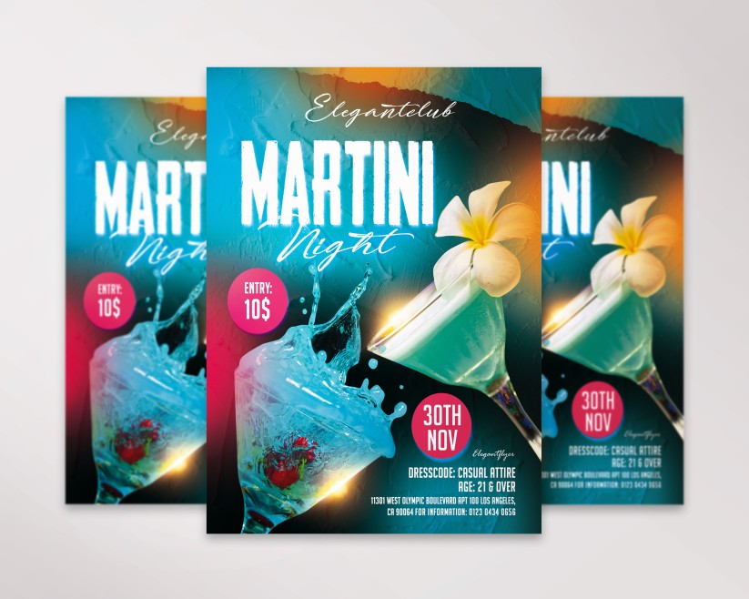 martini night flyer psd template martini night flyer psd template