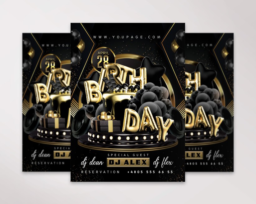 BIRTHDAY PARTY - PREMIUM PSD FLYER TEMPLATE 039 BIRTHDAY PARTY - PREMIUM PSD FLYER TEMPLATE 039