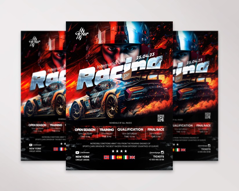 International Racing Free Flyer PSD Template 6 International Racing Free Flyer PSD Template 6