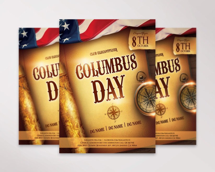 Columbus Day 02 Premium Flyer PSD Template Columbus Day 02 Premium Flyer PSD Template