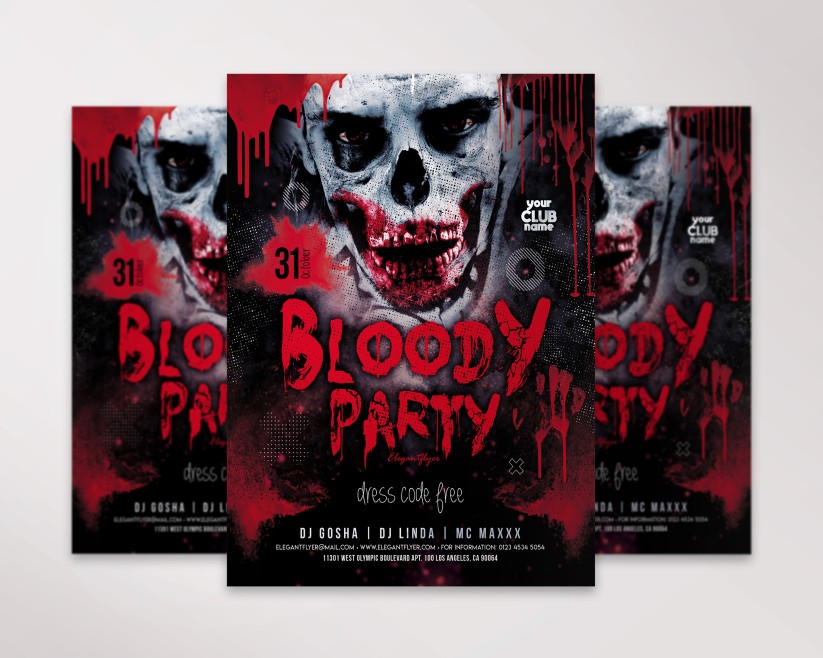 Bloody Party – Premium PSD Flyer Template 024 Bloody Party – Premium PSD Flyer Template 024