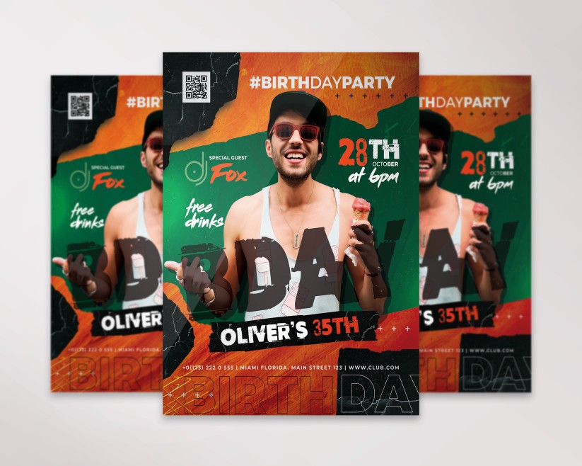 green-birthday-premium-psd-flyer green-birthday-premium-psd-flyer