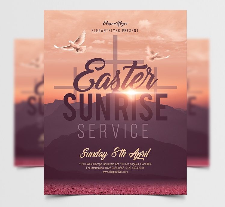 Easter Sun Rise Service – Flyer PSD Template Easter Sun Rise Service – Flyer PSD Template