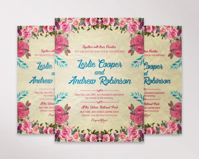 Retro Wedding Free Flyer PSD Template Retro Wedding Free Flyer PSD Template