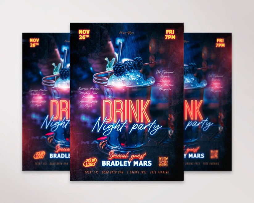 Drink Party – Free PSD Flyer Template Drink Party – Free PSD Flyer Template
