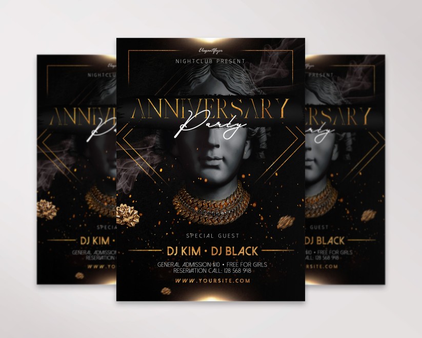 ANNIVERSARY PARTY – PREMIUM PSD FLYER TEMPLATE 033 ANNIVERSARY PARTY – PREMIUM PSD FLYER TEMPLATE 033