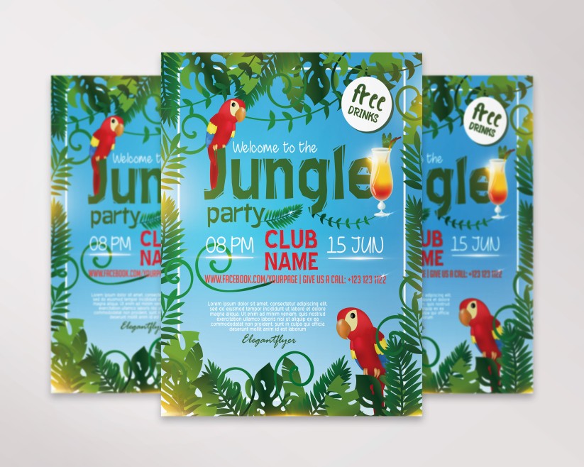 Free Template for Jungle Party 3 Free Template for Jungle Party 3