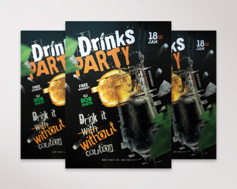 Drink Party Free flyer template Drink Party Free flyer template