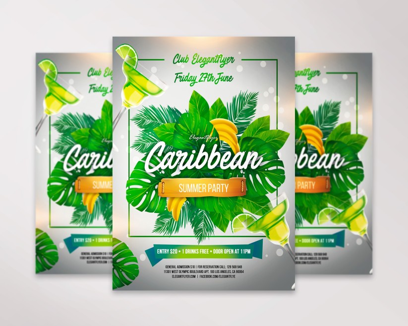 Caribbean Free Flyer PSD Template Caribbean Free Flyer PSD Template