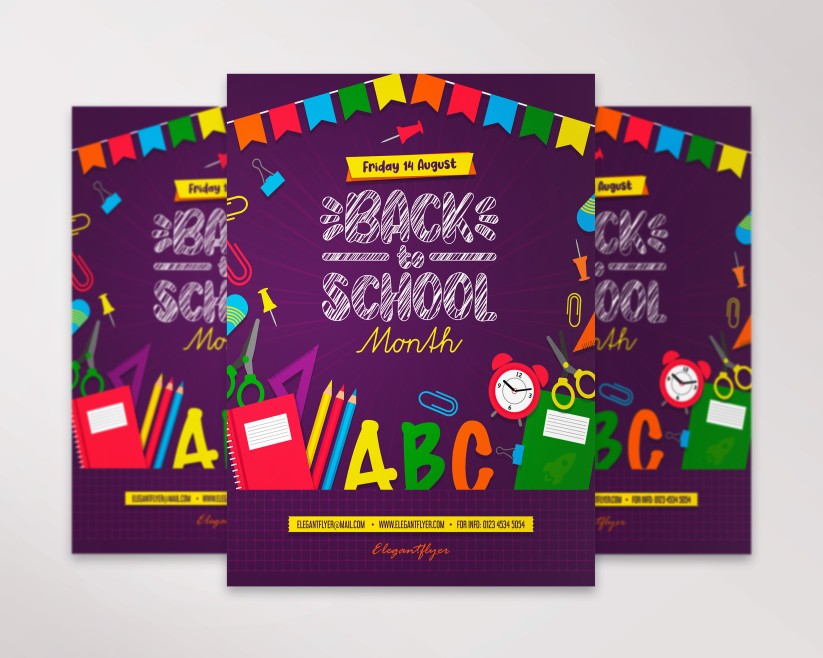 Back to School Party – Free Flyer PSD Template 6 Back to School Party – Free Flyer PSD Template 6