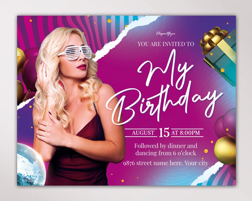 16 MY BIRTHDAY PARTY - FREE FLYER PSD TEMPLATE 16 MY BIRTHDAY PARTY - FREE FLYER PSD TEMPLATE