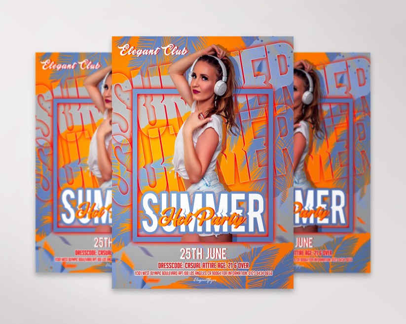 Summer Party 6 Free Flyer PSD Template Summer Party 6 Free Flyer PSD Template