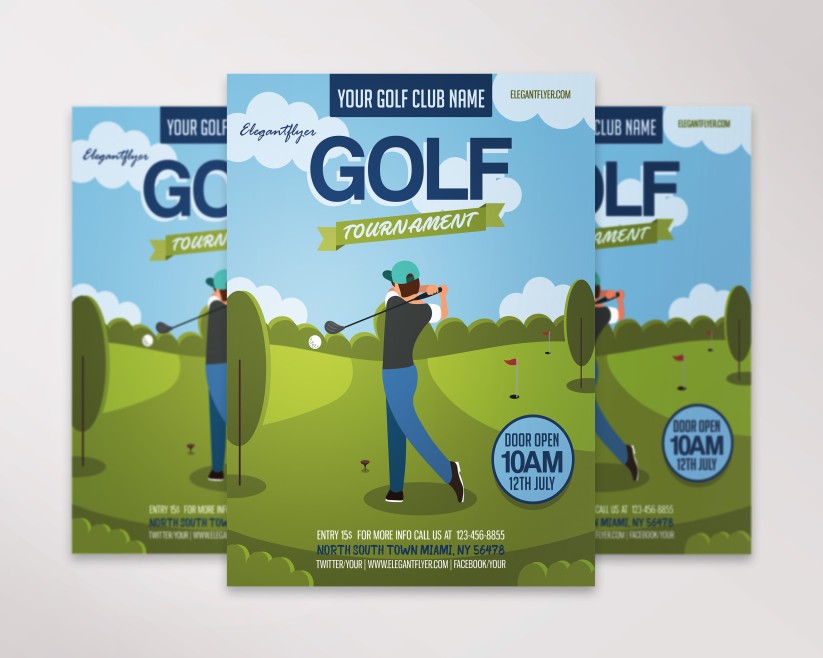 Golf Premium Flyer PSD Template 16 Golf Premium Flyer PSD Template 16