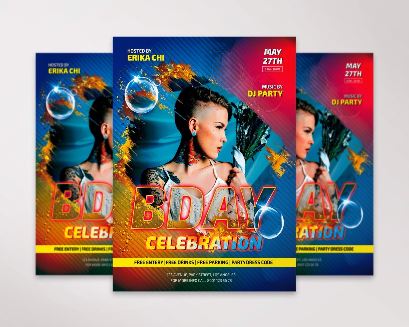BIRTHDAY CELEBRATION - PREMIUM PSD FLYER TEMPLATE 23 BIRTHDAY CELEBRATION - PREMIUM PSD FLYER TEMPLATE 23