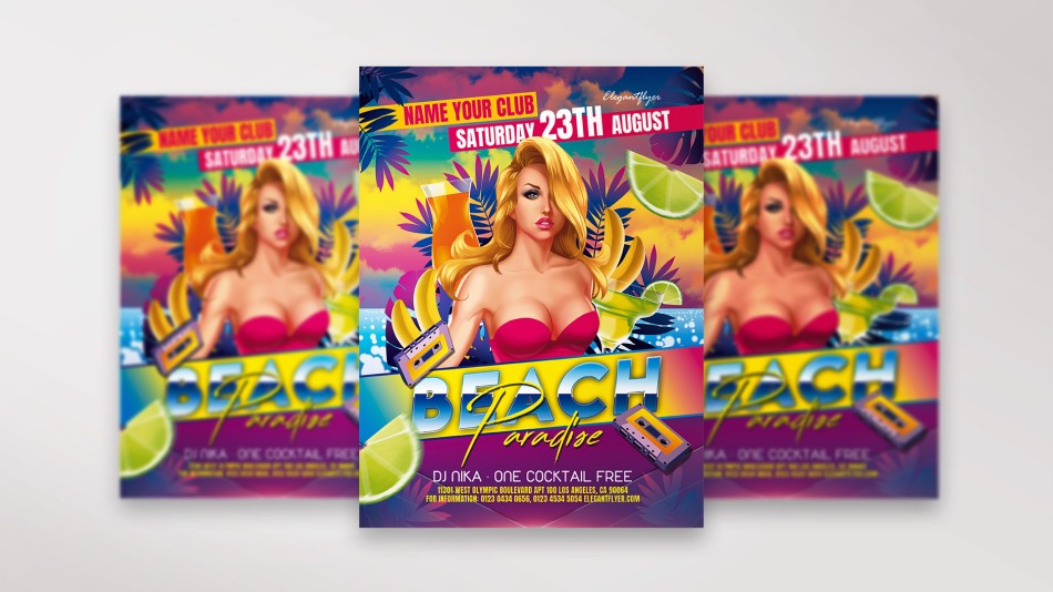 Beach Paradise Flyer PSD Template 19 Beach Paradise Flyer PSD Template 19