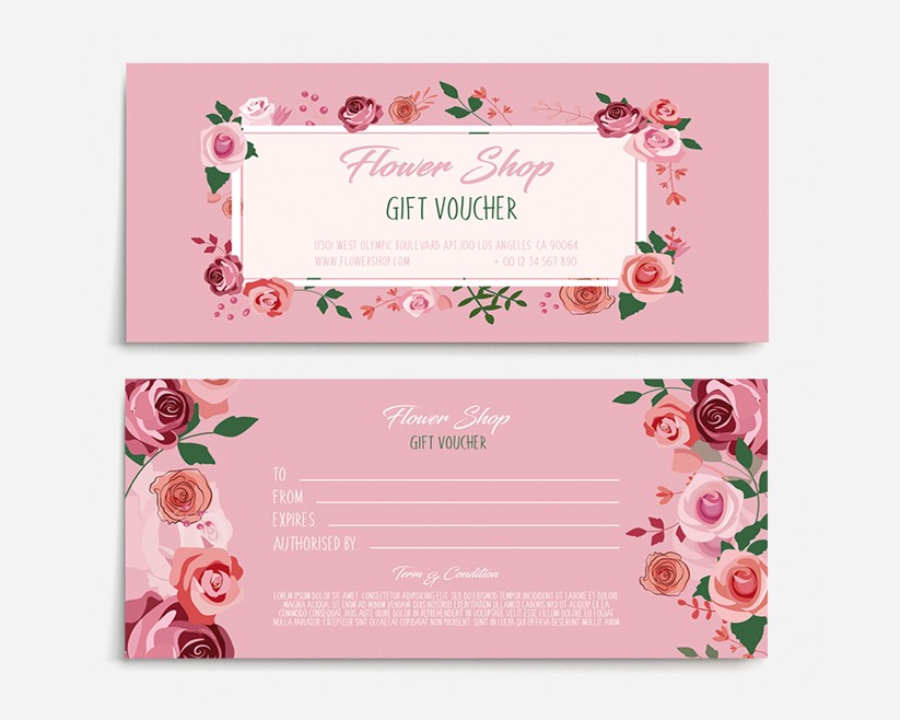 FLOWER SHOP - FREE GIFT CERTIFICATE PSD TEMPLATE FLOWER SHOP - FREE GIFT CERTIFICATE PSD TEMPLATE