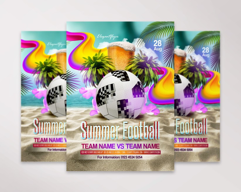 Summer Football Premium PSD Flyer Template 18 Summer Football Premium PSD Flyer Template 18