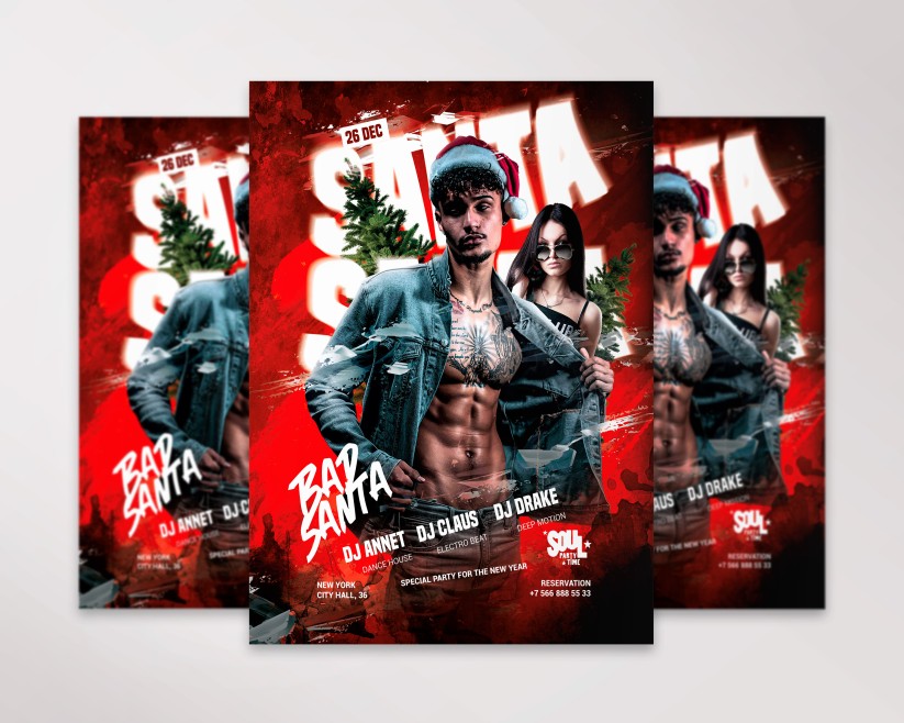 Bad Santa - Premium PSD Flyer Template 039 Bad Santa - Premium PSD Flyer Template 039
