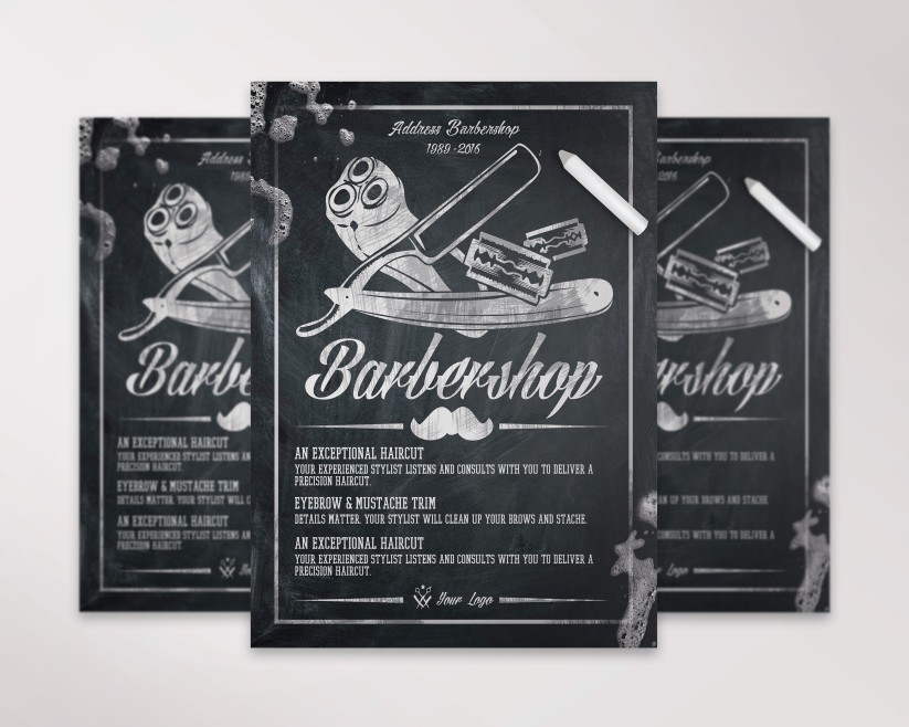 Barbershop Design V02 – Flyer PSD Template 33 Barbershop Design V02 – Flyer PSD Template 33