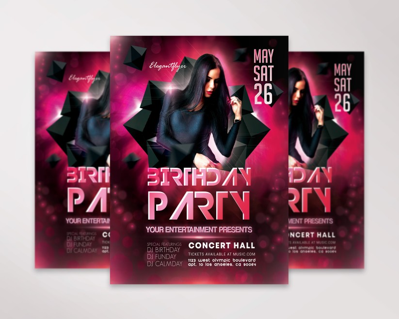 PINK BIRTHDAY PARTY – FLYER PSD TEMPLATE 020 PINK BIRTHDAY PARTY – FLYER PSD TEMPLATE 020