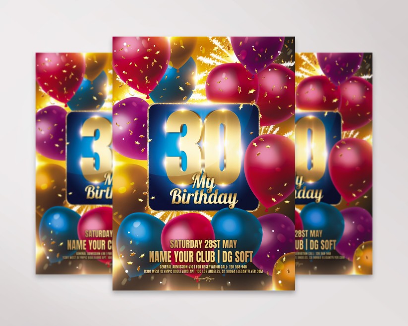 BIRTHDAY - PREMIUM PSD FLYER TEMPLATE 040 BIRTHDAY - PREMIUM PSD FLYER TEMPLATE 040