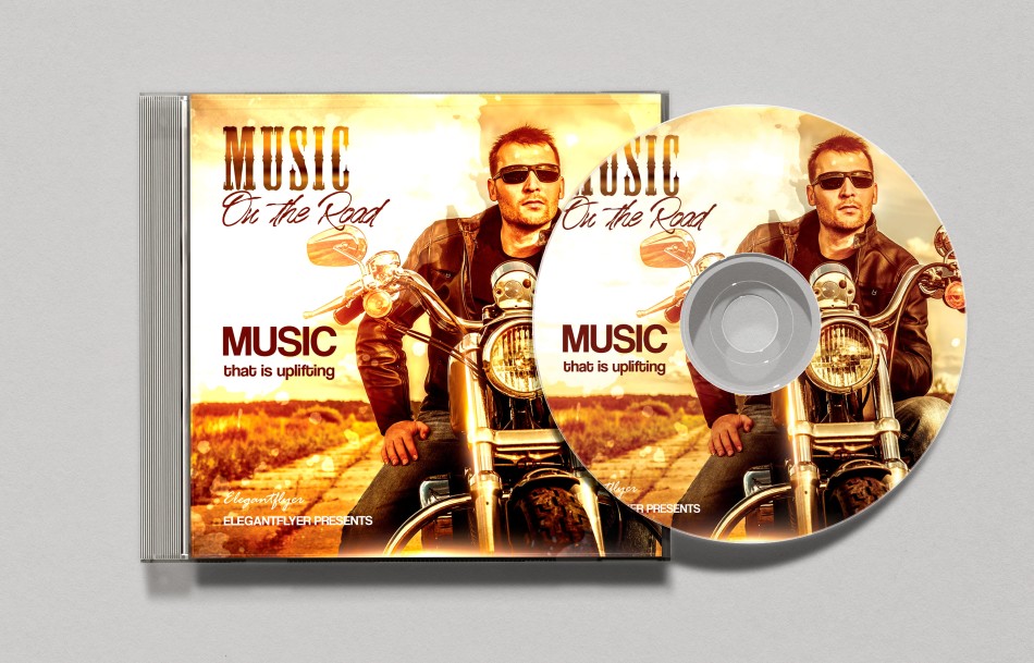 Music on the Road – Free CD Cover PSD Template Music on the Road – Free CD Cover PSD Template