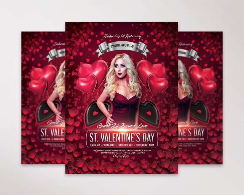 St. Valentine’s Day – Free Flyer PSD Template 03 St. Valentine’s Day – Free Flyer PSD Template 03