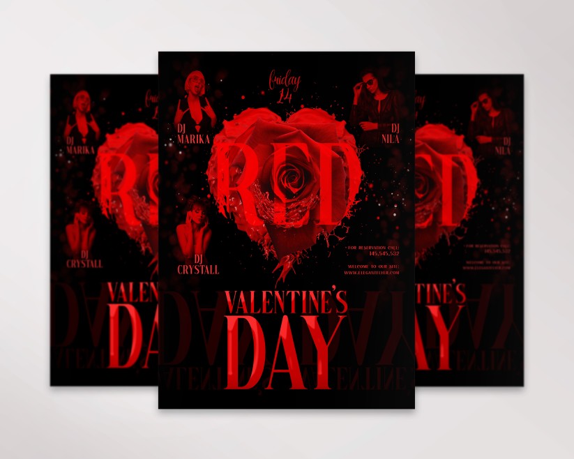 Red Valentine’s Day – Premium PSD Flyer Template 033 Red Valentine’s Day – Premium PSD Flyer Template 033