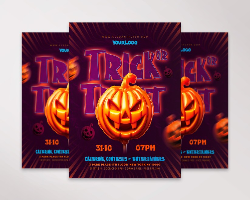Purple Trick or Treat - Free Flyer PSD Template Purple Trick or Treat - Free Flyer PSD Template