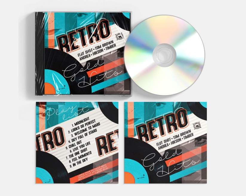 Retro Premium CD Cover PSD Template Retro Premium CD Cover PSD Template
