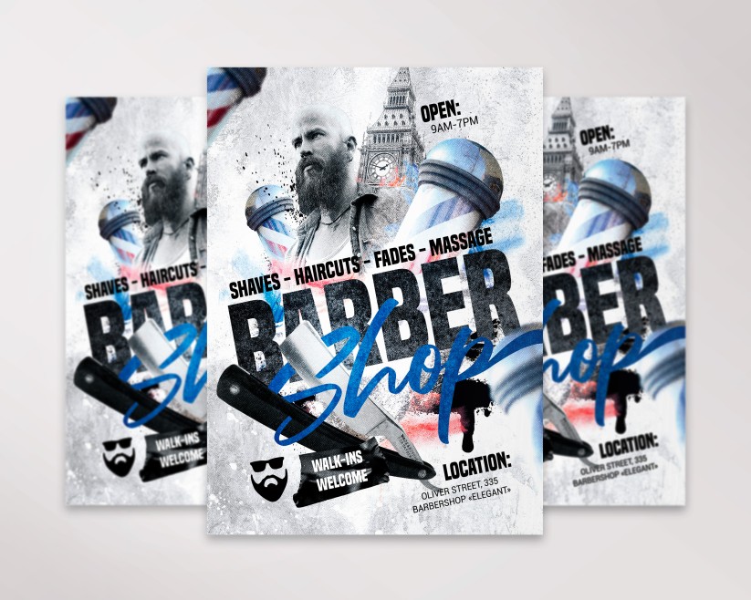 BARBERSHOP - FREE FLYER PSD TEMPLATE BARBERSHOP - FREE FLYER PSD TEMPLATE