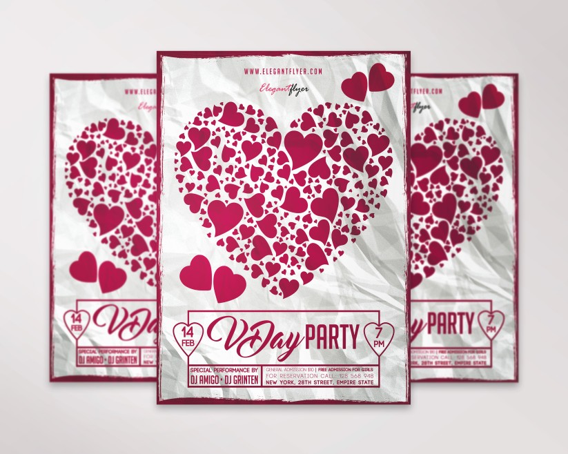 VDay Party V02 – Free Flyer PSD Template 011 VDay Party V02 – Free Flyer PSD Template 011