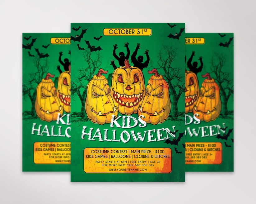 Kids Halloween - Free Flyer PSD Template Kids Halloween - Free Flyer PSD Template