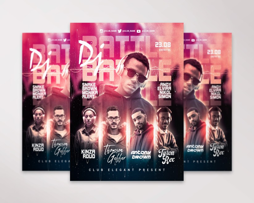 DJ BATTLE - PREMIUM PSD FLYER TEMPLATE DJ BATTLE - PREMIUM PSD FLYER TEMPLATE