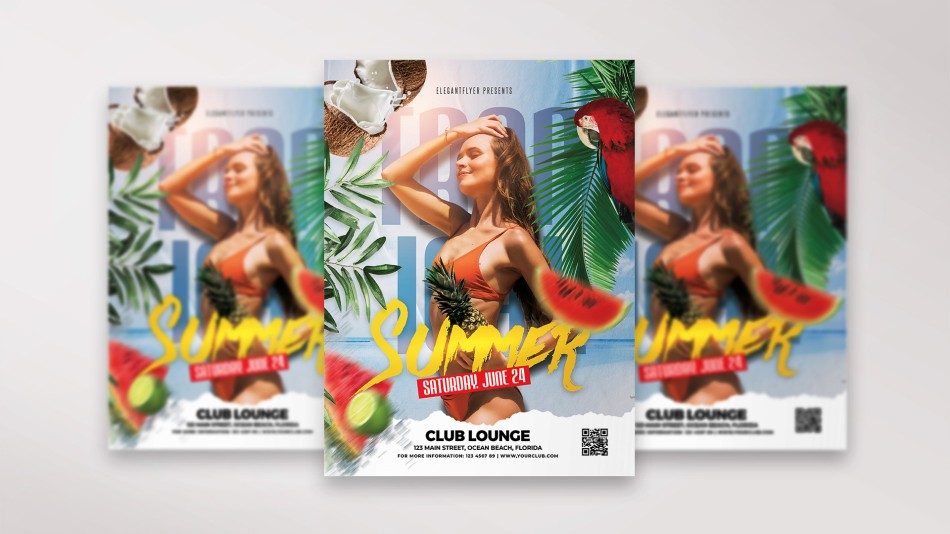 Tropical Party Premium PSD Flyer Template 14 Tropical Party Premium PSD Flyer Template 14
