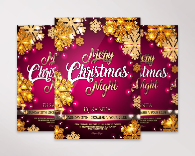 Merry Christmas Night – Premium PSD Flyer Template 024 Merry Christmas Night – Premium PSD Flyer Template 024