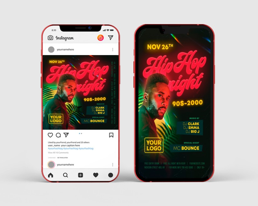 Hip Hop Night – Free Instagram Stories Template in PSD + Post Template Hip Hop Night – Free Instagram Stories Template in PSD + Post Template