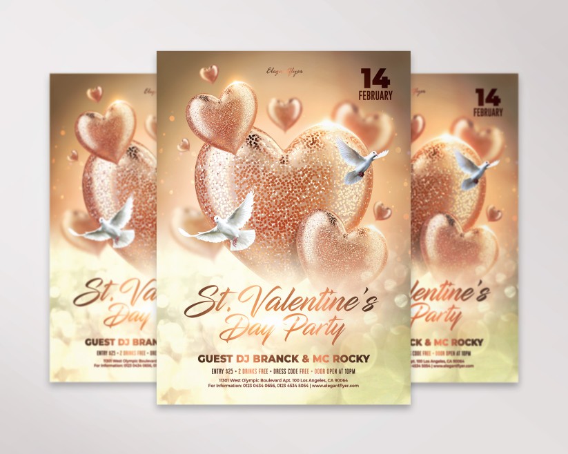 St. Valentine’s Day Party – Flyer Template PSD 035 St. Valentine’s Day Party – Flyer Template PSD 035